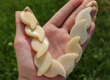 Load image into Gallery viewer, Vintage Yak Bone (Horn) Necklace- Teardrop Beaded (Light)
