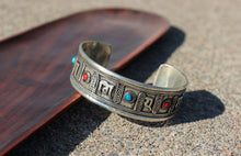 Load image into Gallery viewer, Turquoise &amp; Coral Mantra Healing Bracelet
