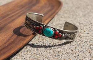 Turquoise & Coral Healing Bracelet