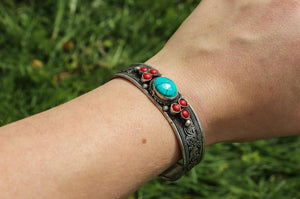 Turquoise & Coral Healing Bracelet