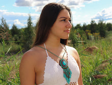 Load image into Gallery viewer, Turquoise Leather Necklace – Eco-Friendly &amp; Handmade in Nepal
