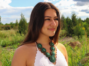 Turquoise Leather Necklace – Eco-Friendly & Handmade in Nepal