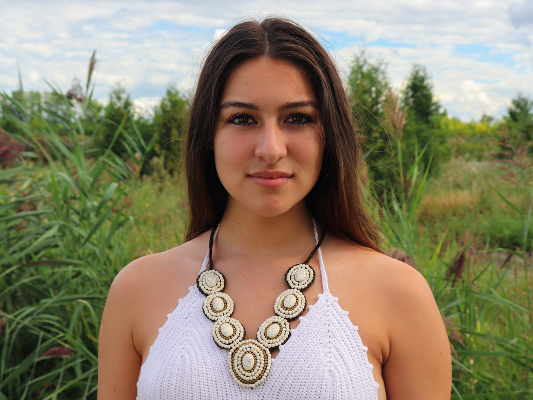 Howlite Leather Necklace – Eco-Friendly & Handcrafted in Nepal