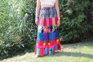 Vintage Boho Patchwork Multicolour Skirt-Type A