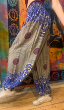 Load image into Gallery viewer, Blue/White/Purple Mandala Harem Pants
