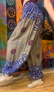 Blue/White/Purple Mandala Harem Pants
