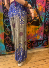 Load image into Gallery viewer, Blue/White/Purple Mandala Harem Pants
